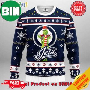 The Grinch x Winnipeg Jets NHL Santa Hat Ugly Christmas Sweater 2023 For Men And Women
