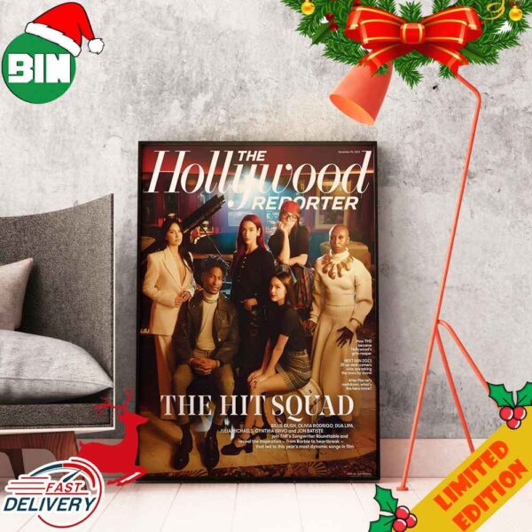 The Hollywood Reporter The Hit Squad Billie Eilish Olivia Rodrigo Dua Lipa 2023 Poster Canvas