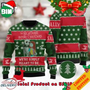 The Nightmare Before Christmas 2023 Jack And Sally We Are Simply Meant To Be Ugly Sweater For Men And Women