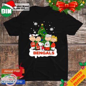 The Peanuts With Christmas Tree Love Bengals T-Shirt