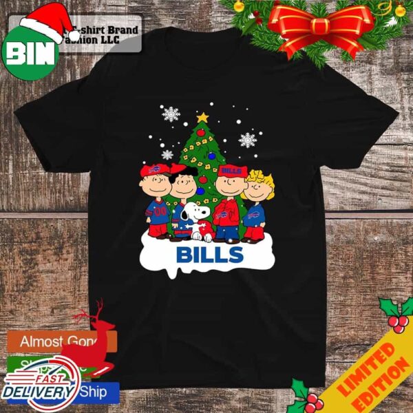 The Peanuts With Christmas Tree Love Buffalo Bills T-Shirt