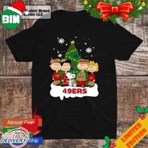 The Peanuts With Christmas Tree Love San Francisco 49ers T-Shirt