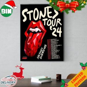 The Rolling Stones Hackney Diamonds Tour 2024 Schedule List Poster Canvas