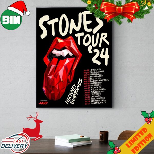 The Rolling Stones Hackney Diamonds Tour 2024 Schedule List Poster