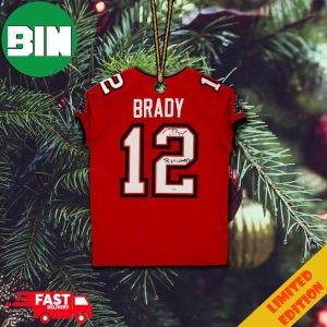Tom Brady Tampa Bay Buccaneers Super Bowl LV Champions Signatures Jersey Christmas Tree Decorations 2023 Ornament