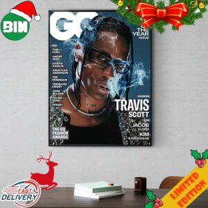 Travis Scott On The Cover Of GQ’s 2023 Man Of The Year Issue Poster Canvas