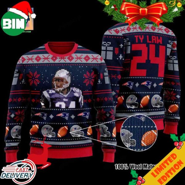Ty Law 24 New England Patriots NFL Christmas Ugly Sweater