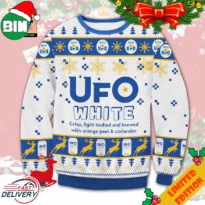 UFO White Beer Ugly Christmas Sweater