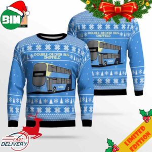 UK Double-Decker Bus Sheffield Christmas Ugly Sweater