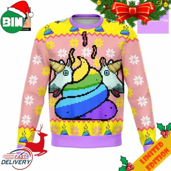 Unicorn Poo Meme 2023 Design 3D Ugly Christmas Sweater
