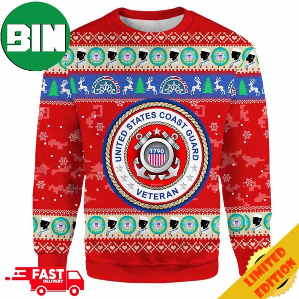 United States Coast Guard Veteran Ugly Sweater