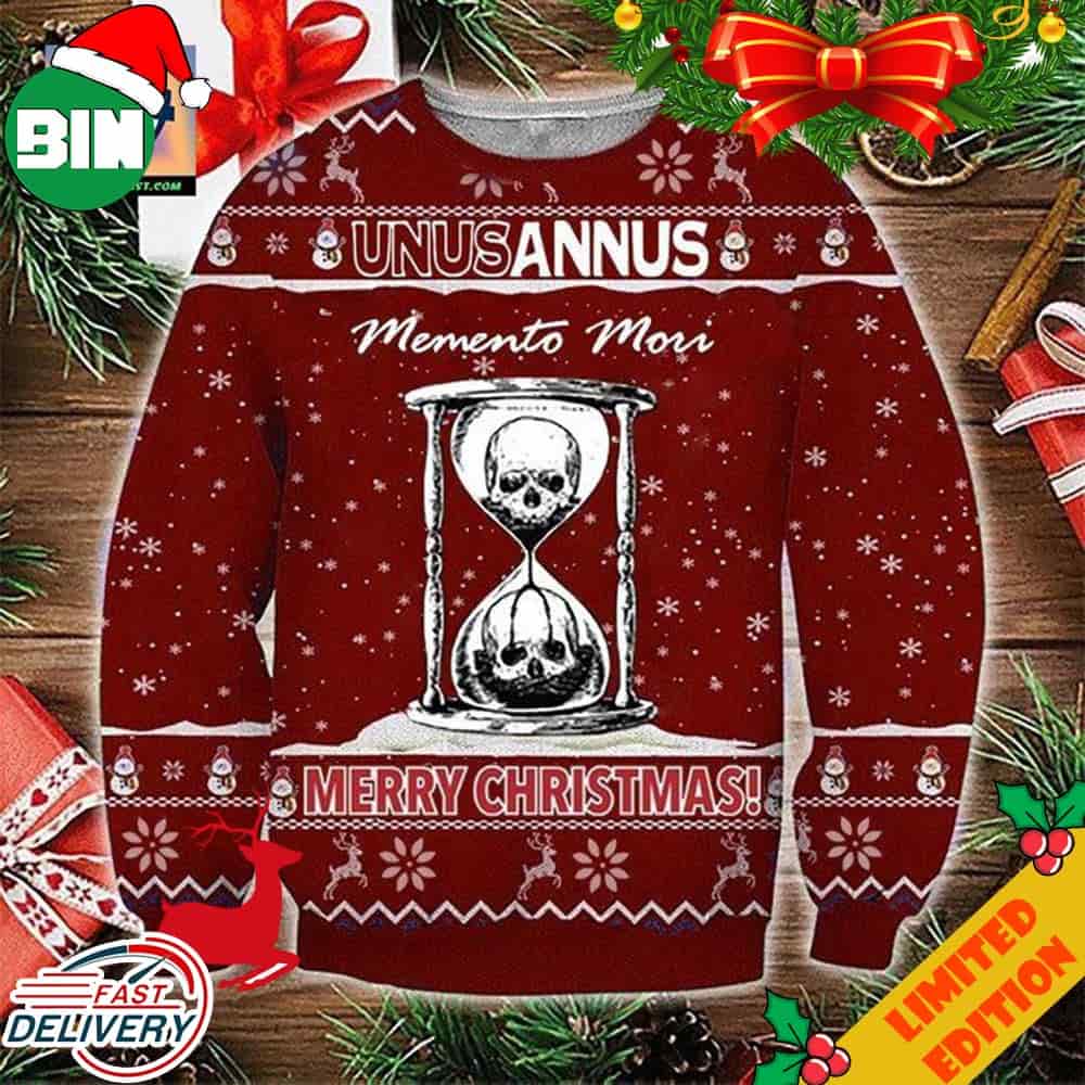 Unus Annus Skull Sweater Memento Mori Ugly Christmas Sweater Unus Annus Merch