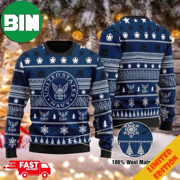 Veteran United States Navy Stars Christmas Ugly Sweater