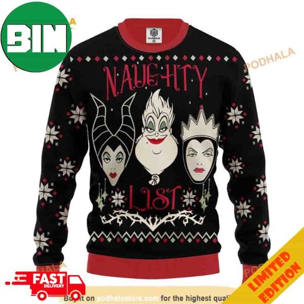 Villains Disney Naughty List Ugly Sweater For Men And Women