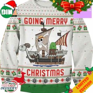Vintage Going Merry Straww Hatt Funny Onnepiecee 3D Ugly Christmas Sweater