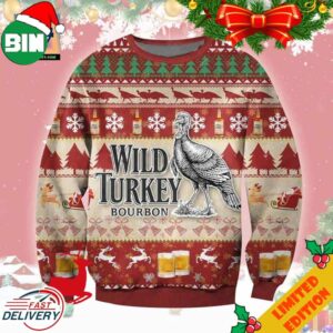 Wild Turkey Bourbon Whiskey Ugly Christmas Sweater