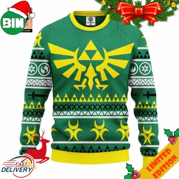 Zelda Green Yellow Ugly Christmas Sweater Amazing Gift Idea Thanksgiving Gift