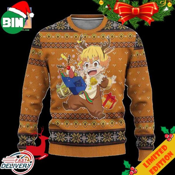 Zenitsu Demon Slayer Anime Ugly Christmas Sweater Xmas Gift