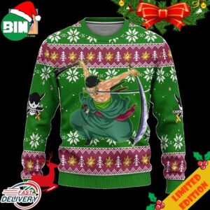 Zoro One Piece Anime Ugly Christmas Sweater Xmas Gift