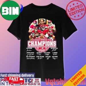 2023-2024 Alabama Crimson Tide Champions Southeastern Conference Football Signatures Unique T-Shirt