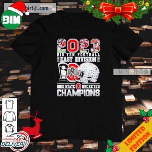 2023 Big Ten Football East Division Ohio State Buckeyes Champions T-Shirt