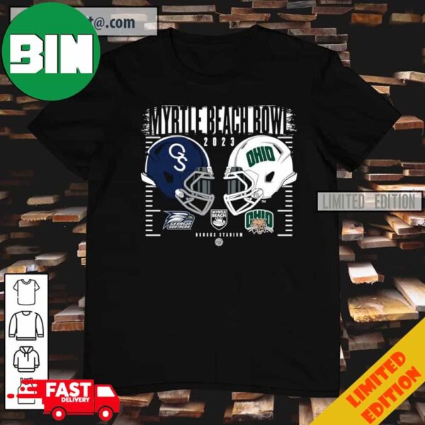 2023 Myrtle Beach Bowl Georgia Southern Eagles vs Ohio Bobcats Head To Head Helmet T-Shirt Long Sleeve