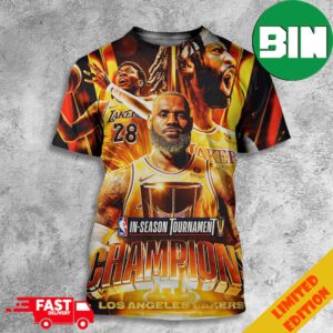 2023 NBA In-Season Tournament Champions Los Angeles Lakers Lake Show Art Work All Over Print T-Shirt