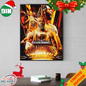 2023 NBA In-Season Tournament Champions Los Angeles Lakers Lake Show Art Work Poster Canvas