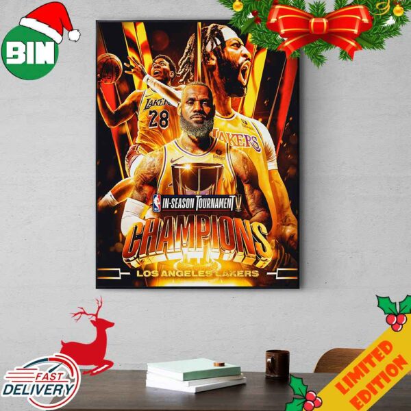 2023 NBA In-Season Tournament Champions Los Angeles Lakers Lake Show Art Work Poster Canvas
