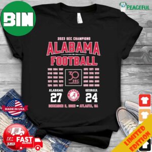 2023 SEC Champions Alabama Football Alabama 27-24 Georgia T-Shirt