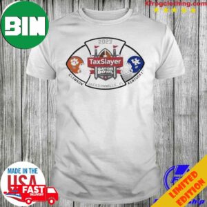 2023 Taxslayer Gator Bowl Clemson Tigers vs Kentucky Wildcats Helmet Head To Head T-Shirt