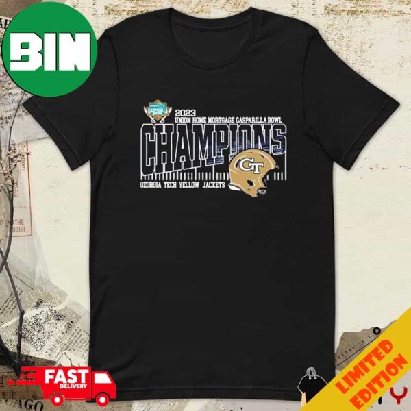 2023 UnionHome Mortgage Gasparilla Bowl Champions Georgia Tech Yellow Jackets T-Shirt