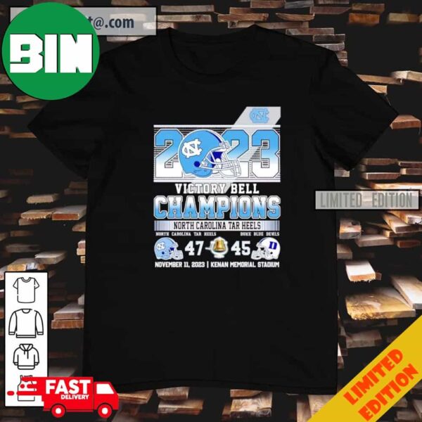 2023 Victory Bell Champions North Carolina Tar Heels T-Shirt