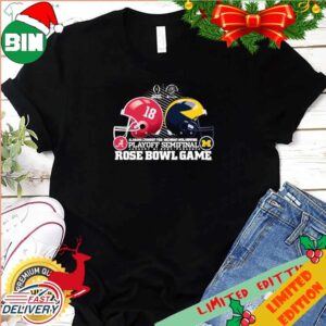 2024 CFP Rose Bowl Game Michigan Wolverines vs Alabama Crimson Tide T-Shirt
