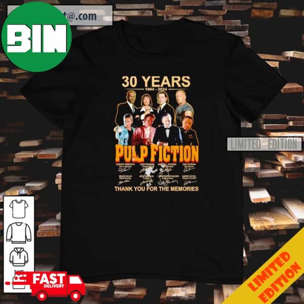 30 Years 1994-2024 Pulp Fiction Thank You For The Memories T-Shirt