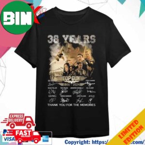 38 Years 1986-2024 Top Gun Thank You For The Memories Signatures T-Shirt