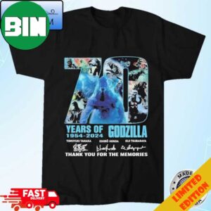 70 Years Of 1954-2024 Godzilla Thank You For The Memories T-Shirt