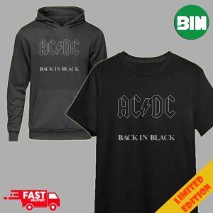 AC DC Rock Band Back In Black Logo Album T-Shirt Long Sleeve Sweater Hoodie