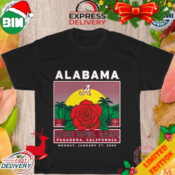 Alabama Crimson Tide College Football Playoff 2024 Rose Bowl T-Shirt