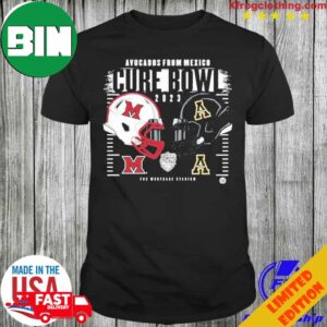 Appalachian State Mountaineers vs Miami RedHawks Helmet Avocados From Mexico Cure Bowl 2023 Logo T-Shirt Long Sleeve Hoodie Sweater