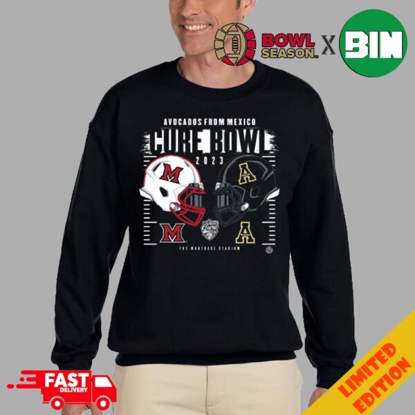 Avocados From Mexico The Cure Bowl Appalachian State vs Miami OH At Exploria Stadium Orlando FL Head To Head Helmet College Football Bowl Games T-Shirt Long Sleeve Hoodie