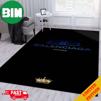 Balenciaga Crown Paris Luxury Brand Fashion Rug Home Decor For Living Room Trending 2023