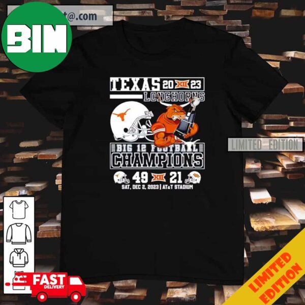 Bevo Texas Longhorns 2023 Big 12 Football Champions 49-21 T-Shirt