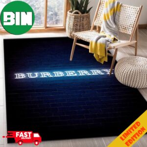 Burberry Luxury Logo Light Blue Area Rug Carpet For Home Decor Living Room Keep Warm In Home