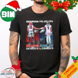Carson Beck Georgia Bulldogs On Saturdays Jalen Hurts Philadelphia Eagles On Sundays T-Shirt