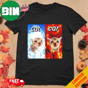 Cat vs Car Heaven And Hell T-Shirt Hoodie Long Sleeve Sweater