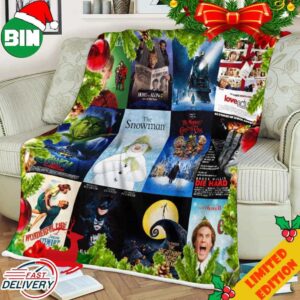 Christmas Signatures Movie All-time Like Home Alone The Polar Express The Grinch The Snowman The Nightmare Before Christmas Home Decor Fleece Blanket