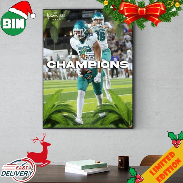 Coastal Football The Chanticleers Are Your 2023 EasyPost Hawai’i Bowl Champions Congratulations Poster Canvas