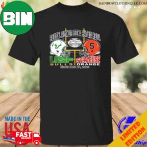 College Football Bowl 2023 2024 Syracuse Orange Vs South Florida Bulls 2023 Roofclaimcom Boca Raton Bowl Helmet Head To Head Unisex T-Shirt Long Sleeve Hoodie Long Sleeve Hoodie