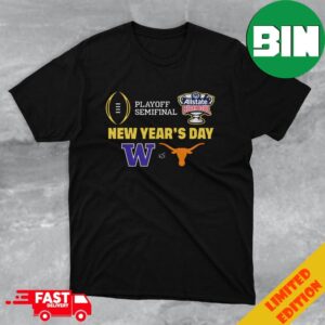 College Football Bowls Games Playoff Semifinal Allstate Sugar Bowl New Year’s Day Logo Washington Huskies vs Texas Longhorns T-Shirt